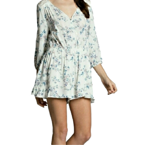 KORI AMERICA Adorable Floral 100% Rayon Romper NWT! Size L